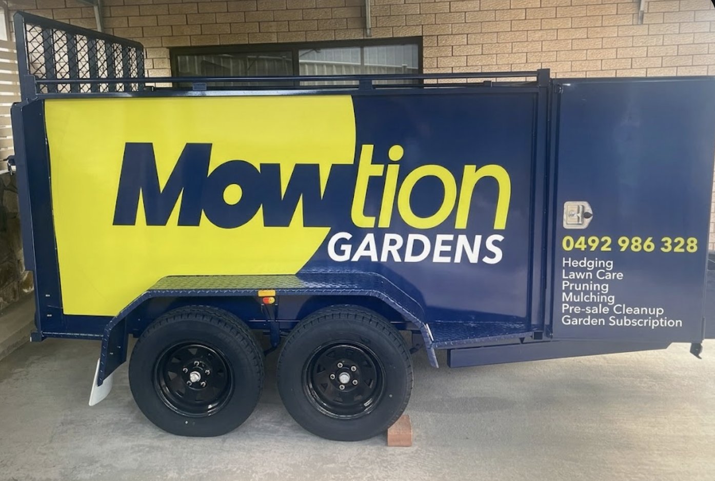 Mowtion Gardens branded trailer &mdash; Canberra